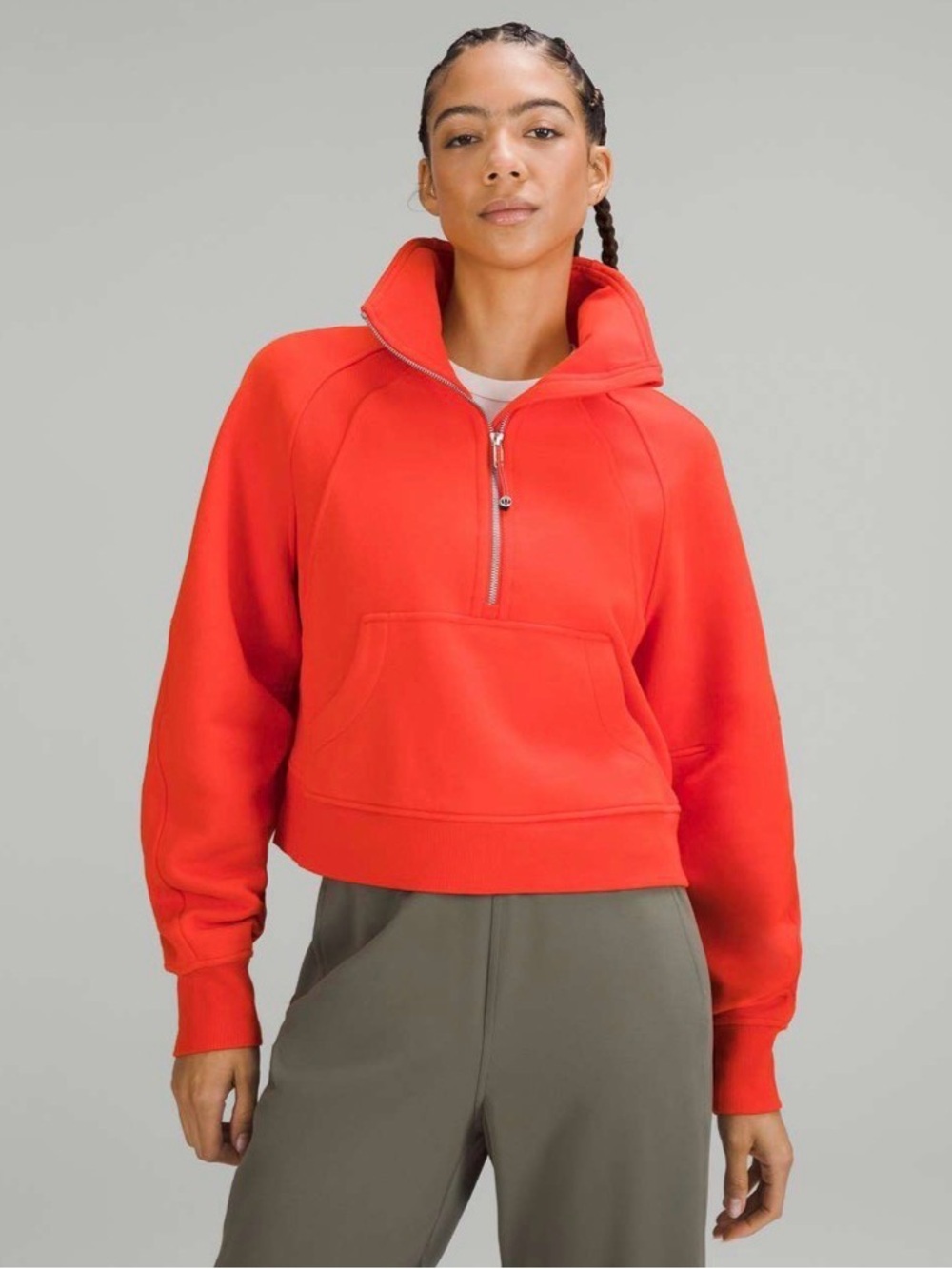 Lululemon Scuba Oversized Funnel Neck Half-Zip NWT Size M/L Solar Orange